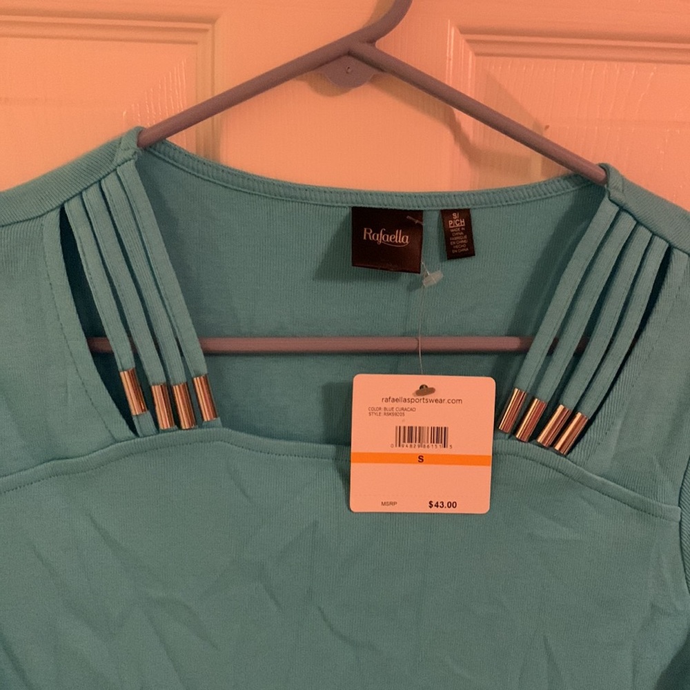 $43 Rafaella sportswear top NWT adjustable front lines - Picture 3 of 5